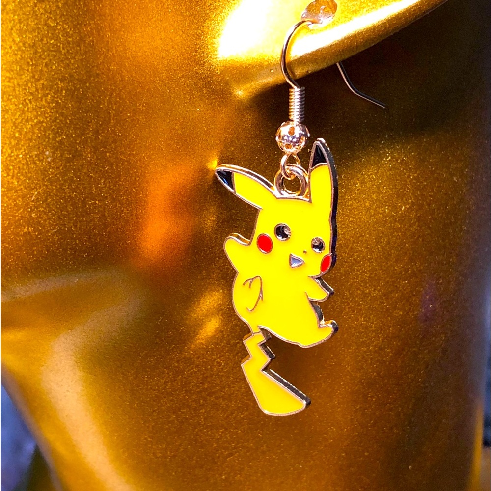 2/20 Betsey Johnson style large pikachu charm earrings -so adorable!